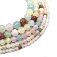 Chalcedony Bead, Runde, poleret, du kan DIY & forskellig størrelse for valg, flerfarvede, Solgt af Strand