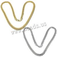 Stainless Steel Chain Ogrlica, Nehrđajući čelik, pozlaćen, rubnik lanac, više boja za izbor, 13x9x2mm, Dužina Približno 23.7 inčni, 5pramenovi/Lot, Prodano By Lot