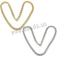 Ruostumaton teräs Kaulakoru, päällystetty, Curb Chain, enemmän värejä valinta, 15x8.50x1.50mm, Pituus N. 23.5 tuuma, 5säikeet/erä, Myymät erä