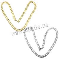 Stainless Steel Chain Ogrlica, Nehrđajući čelik, pozlaćen, rubnik lanac, više boja za izbor, 13x9x2mm, Dužina Približno 24 inčni, 5pramenovi/Lot, Prodano By Lot