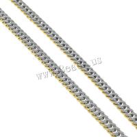 Stainless Steel Nekclace Chain, Roestvrij staal, plated, touw ketting & two tone, 8x5x1.50mm, Lengte Ca 23 inch, 10strengen/Lot, Verkocht door Lot