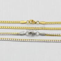 Stainless Steel Chain halskæde, forgyldt, flere farver til valg, 4.50x3mm, Længde Ca. 19.5 inch, 10Strands/Lot, Solgt af Lot