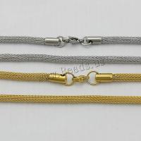 Ketting van edelstaal ketting, Roestvrij staal, plated, verschillende grootte voor keus & mesh-keten, meer kleuren voor de keuze, 3mm, 10strengen/Lot, Verkocht door Lot