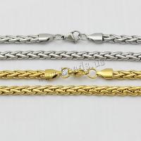 Stainless Steel Chain Ogrlica, Nehrđajući čelik, pozlaćen, pšenice lanac, više boja za izbor, 5mm, Dužina Približno 19.5 inčni, 10pramenovi/Lot, Prodano By Lot