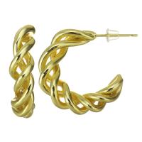 Messing oorbelknoppen, gold plated, voor vrouw, 6x25mm, 10paren/Lot, Verkocht door Lot