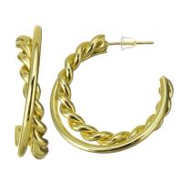 Messing oorbelknoppen, gold plated, voor vrouw, 6x31mm, 10paren/Lot, Verkocht door Lot