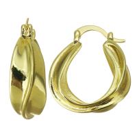 Prás Leverback Earring, dath an óir plated, do bhean, 9x25mm, 10Péirí/Lot, Díolta De réir Lot