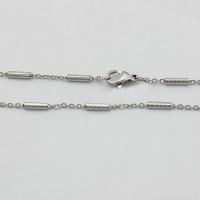 Stainless Steel Chain halskæde, oval kæde, oprindelige farve, 7.5x2mm, 2x1.5mm, Længde Ca. 19.5 inch, 10Strands/Lot, Solgt af Lot