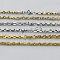 Stainless Steel Chain Ogrlica, Nehrđajući čelik, pozlaćen, više boja za izbor, 6x4.50x2mm, Dužina Približno 21.5 inčni, 10pramenovi/Lot, Prodano By Lot