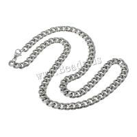 Stainless Steel Chain Ogrlica, Nehrđajući čelik, pozlaćen, rubnik lanac, 9x12x2.50mm, Dužina Približno 23 inčni, 10pramenovi/Lot, Prodano By Lot