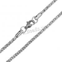 Stainless Steel Chain Ogrlica, Nehrđajući čelik, izvorna boja, 2.50mm, Dužina Približno 19.5 inčni, 5pramenovi/Lot, Prodano By Lot