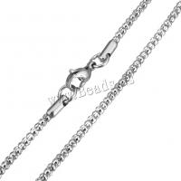 Stainless Steel Chain Ogrlica, Nehrđajući čelik, izvorna boja, 2.50mm, Dužina Približno 17 inčni, 5pramenovi/Lot, Prodano By Lot