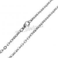 Stainless Steel Chain Ogrlica, Nehrđajući čelik, ovalni lanac, izvorna boja, 4x3x1mm, Dužina Približno 24 inčni, 5pramenovi/Lot, Prodano By Lot