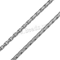 Stainless Steel Chain Ogrlica, Nehrđajući čelik, bez spolne razlike & Kutija lanac, izvorna boja, 4mm, Prodano Per Približno 23.5 inčni Strand