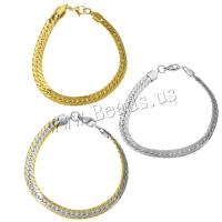 Edelstahl Schmuck Armband, plattiert, unisex & Kandare Kette, keine, 7mm, verkauft per ca. 9 ZollInch Strang