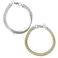 Roestvrij staal armbanden, plated, kinketting, meer kleuren voor de keuze, 7mm, Per verkocht Ca 9 inch Strand