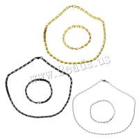 Roestvrij staal sieraden sets, plated, uniseks & box ketting, meer kleuren voor de keuze, 5x2.5mm, Lengte Ca 20 inch, Ca 8 inch, Verkocht door Stel