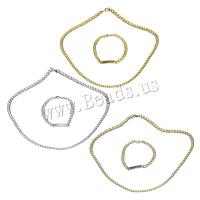 Roestvrij staal sieraden sets, plated, kinketting & voor vrouw, meer kleuren voor de keuze, 6mm, 34x6mm, Lengte Ca 23.5 inch, Ca 8.5 inch, Verkocht door Stel