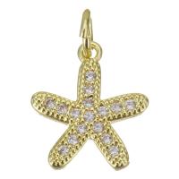 Cubic Zirconia Micro Pave bronze Pingente, cobre, banhado, joias de moda & micro pavimento em zircônia cúbica & para mulher, dourado, níquel, chumbo e cádmio livre, 12x13.50x1.50mm, 10PCs/Lot, vendido por Lot