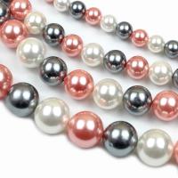 Natural Colored Shell Beads Shell Pearl Round polished DIY Sold By Strand