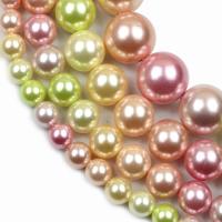 Natural Colored Shell Beads Shell Pearl Round polished DIY Sold By Strand