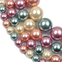 Natural Colored Shell Beads Shell Pearl Round polished DIY Sold By Strand