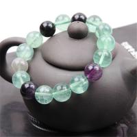 Bracelets de pierres précieuses, Fluorite colorée, Rond, poli, durable & normes différentes pour le choix & pour femme, multicolore, Vendu par brin