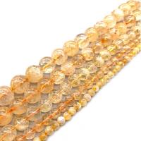 Natural Citrine Beads Round polished DIY yellow Sold By Strand