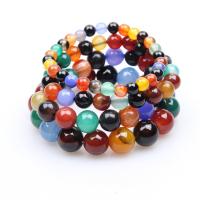 Bracelet de bijou en agate , agate arc-en-ciel, Rond, poli, normes différentes pour le choix & pour femme, multicolore, Vendu par brin