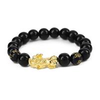 Gemstone Bracciali, Obsidian, with lega in zinco, gioielli di moda & unisex & formato differente per scelta, nessuno, 175mm, Venduto per Appross. 6.9 pollice filo