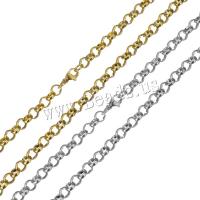 Stainless Steel Chain Ogrlica, Nehrđajući čelik, pozlaćen, bez spolne razlike & Rolo lanac, više boja za izbor, 6mm, Prodano Per Približno 23 inčni Strand