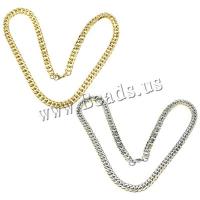 Chaîne collier , acier inoxydable, Placage, unisexe & chaîne ovale, plus de couleurs à choisir, 15x8.50x2mm, Longueur Environ 24 pouce, 10Strandstoron/lot, Vendu par lot