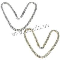 Chaîne collier , acier inoxydable, Placage, unisexe & chaîne de gourmette, plus de couleurs à choisir, 13x9x2mm, Longueur Environ 24 pouce, 10Strandstoron/lot, Vendu par lot