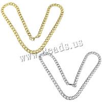 Stainless Steel Chain Ogrlica, Nehrđajući čelik, pozlaćen, bez spolne razlike & rubnik lanac, više boja za izbor, 12x8x2mm, Dužina Približno 24 inčni, 10pramenovi/Lot, Prodano By Lot