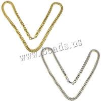 Ruostumaton teräs Kaulakoru, päällystetty, Unisex & Curb Chain, enemmän värejä valinta, 10x7x1.50mm, Pituus N. 24 tuuma, 10säikeet/erä, Myymät erä