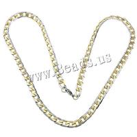 Ruostumaton teräs Kaulakoru, päällystetty, Curb Chain & kaksisävyinen, 12x7x2mm, Pituus N. 24 tuuma, 10säikeet/erä, Myymät erä