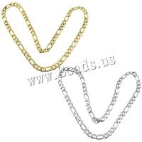 Stainless Steel Chain Ogrlica, Nehrđajući čelik, pozlaćen, Figaro lanac, više boja za izbor, 19x8.5x2mm, 13x8.5x2mm, Dužina Približno 24 inčni, 10pramenovi/Lot, Prodano By Lot