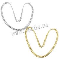 Stainless Steel Chain Ogrlica, Nehrđajući čelik, pozlaćen, bez spolne razlike & rubnik lanac, više boja za izbor, 11x7x2mm, Dužina Približno 22 inčni, 10pramenovi/Lot, Prodano By Lot