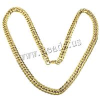 Stainless Steel Chain Ogrlica, Nehrđajući čelik, pozlaćen, rubnik lanac, više boja za izbor, 13x9x2mm, Dužina Približno 24 inčni, 10pramenovi/Lot, Prodano By Lot