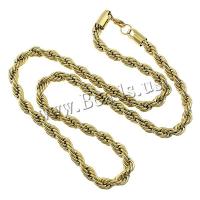 Stainless Steel Chain Ogrlica, Nehrđajući čelik, pozlaćen, različite veličine za izbor & konop lanac, više boja za izbor, 10pramenovi/Lot, Prodano By Lot