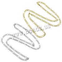 Stainless Steel Chain Ogrlica, Nehrđajući čelik, pozlaćen, različite veličine za izbor & Figaro lanac, više boja za izbor, 10pramenovi/Lot, Prodano By Lot