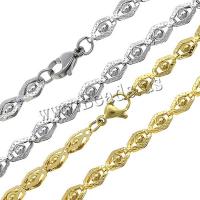 Stainless Steel Chain Ogrlica, Nehrđajući čelik, pozlaćen, Kutija lanac, više boja za izbor, 9x5x3mm, Dužina Približno 19.5 inčni, 10pramenovi/Lot, Prodano By Lot