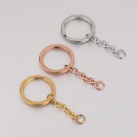 Nehrđajući čelik Nalazi Keychain, Krug, pozlaćen, možete DIY, više boja za izbor, 48x25mm, Prodano By PC