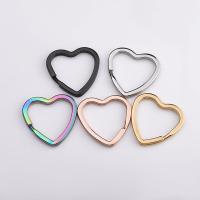 Anello di Split d'acciaio inossidabile, acciaio inox, Cuore, placcato, DIY, nessuno, 31x31mm, 10PC/borsa, Venduto da borsa