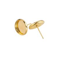 liga de zinco Brinco Stud Component, cromado de cor dourada, DIY, dourado, 12mm, vendido por PC