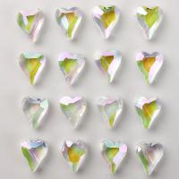 Fashion Glasperler, Glas, Heart, forgyldt, du kan DIY, hvid, 10x12mm, 20pc'er/Bag, Solgt af Bag