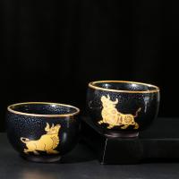 Porslin Tea Cup, plated, Hållbar & Korrosionsbeständig & olika mönster för val, fler färger för val, 75x51mm, Säljs av PC