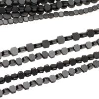 Perles hématite magnétique, hexagone, Vendu par brin