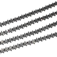 Perles hématite magnétique, étoile, poli, 5x5x3mm, Vendu par brin