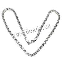 Stainless Steel Chain Ogrlica, Nehrđajući čelik, pozlaćen, rubnik lanac, izvorna boja, 9x6x1.50mm, Dužina Približno 23.5 inčni, 10pramenovi/Lot, Prodano By Lot